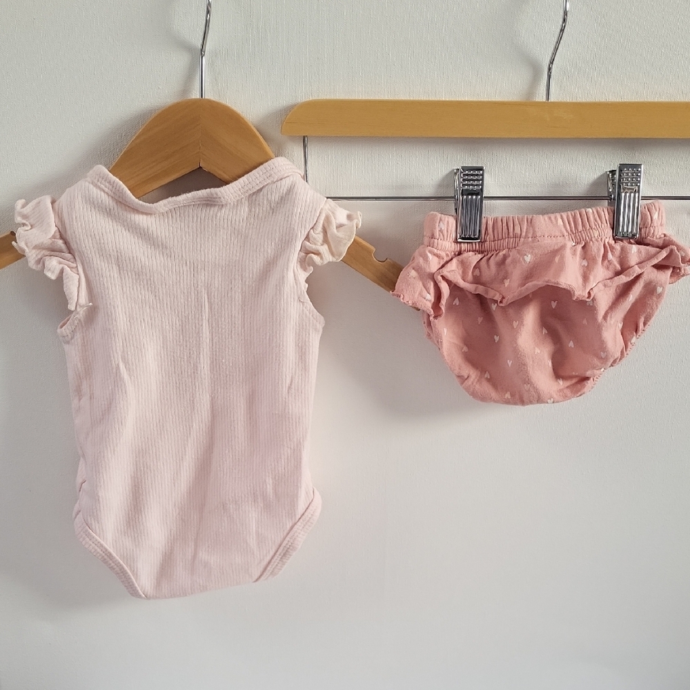 Rene Rofe Baby Pink Cotton Bodysuit Set 0-3 Months - Picture 5 of 5